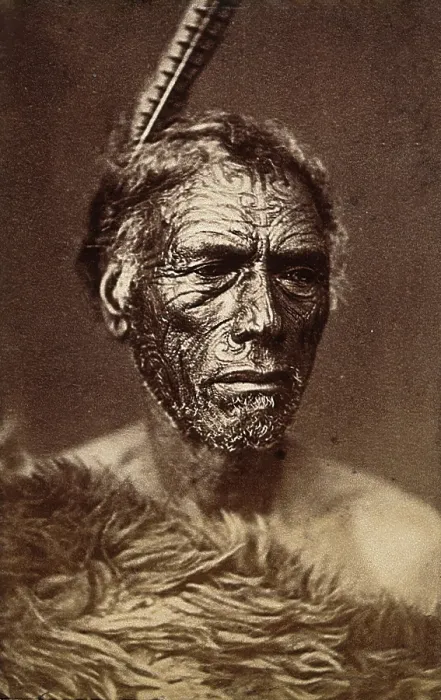Framed Print : New Zealand: a Maori man, 19th century. Creator: Unknown Framed Print : New Zealand: a Maori man, 19th century. Creator: Unknown