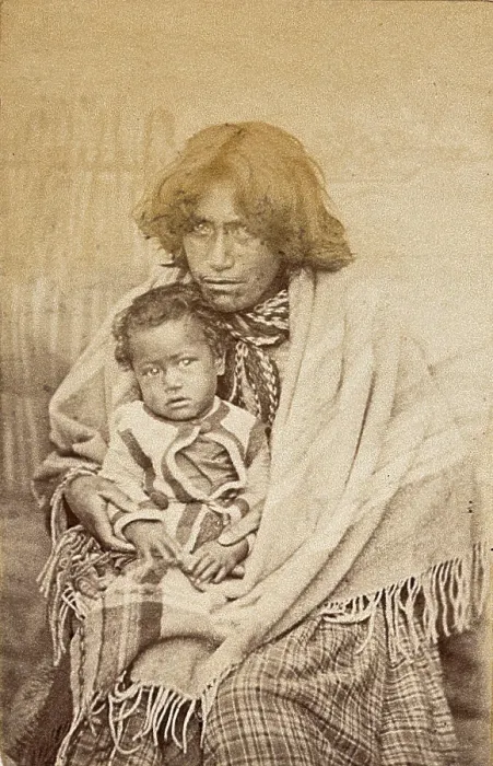 Framed Print : New Zealand: a Maori woman and child, 19th century. Creator: Unknown Framed Print : New Zealand: a Maori woman and child, 19th century. Creator: Unknown