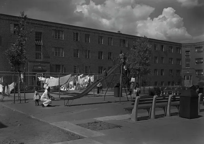 Framed Print : Newark Housing Authority, 57 Sussex Ave. Newark, New Jersey, 1944. Creator: Gottscho-Schleisner, Inc Framed Print : Newark Housing Authority, 57 Sussex Ave. Newark, New Jersey, 1944. Creator: Gottscho-Schleisner, Inc
