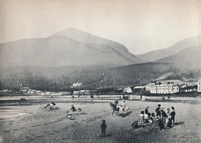 Framed Print : Newcastle, Co. Down. - The Strand, with Slieve Donard, 1895 Framed Print : Newcastle, Co. Down. - The Strand, with Slieve Donard, 1895