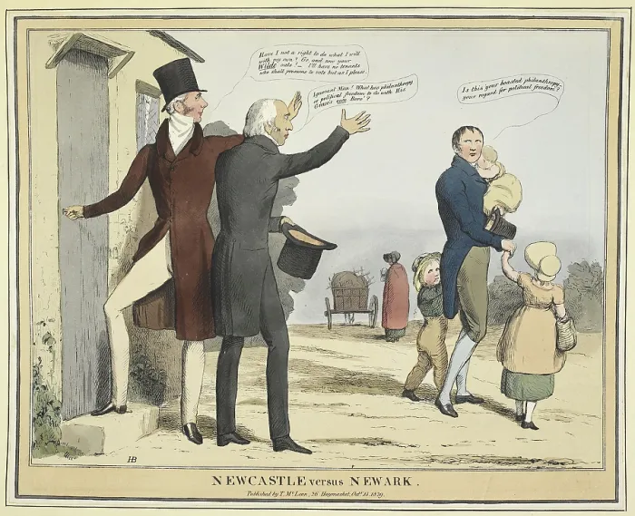 Framed Print : Newcastle verses Newark, 1829-1843. Creator: John Doyle. Newcastle verses Newark, 1829-1843. Creator: John Doyle Framed Print : Newcastle verses Newark, 1829-1843. Creator: John Doyle. Newcastle verses Newark, 1829-1843. Creator: John Doyle