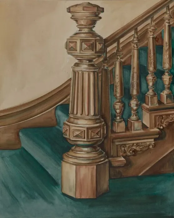 Framed Print : Newel Post, c. 1936. Creator: Natalie Simon Framed Print : Newel Post, c. 1936. Creator: Natalie Simon