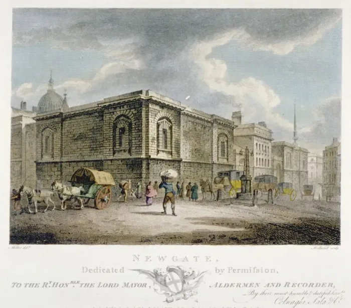 Framed Print : Newgate Prison, Old Bailey, City of London, 1800. Artist: Thomas Medland Framed Print : Newgate Prison, Old Bailey, City of London, 1800. Artist: Thomas Medland