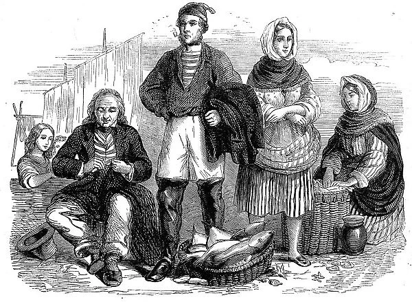 Newhaven fishermen and fishwives, 1862. Creator: Unknown