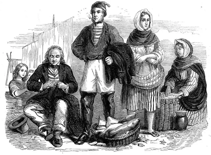 Framed Print : Newhaven fishermen and fishwives, 1862. Creator: Unknown