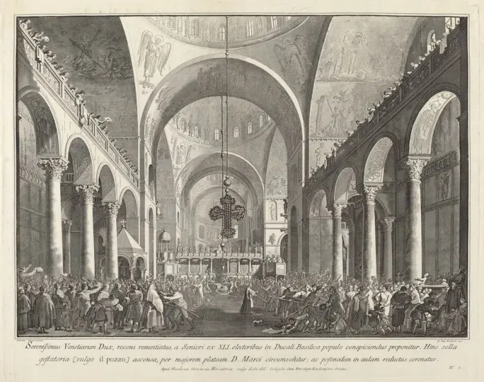 Framed Print : The Newly Elected Doge Presented to the People in San Marco, 1763 / 1766 Framed Print : The Newly Elected Doge Presented to the People in San Marco, 1763 / 1766