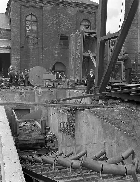 Newly installed conveyor sytem at Hickleton Main pit, Thurnscoe, South Yorkshire, 1961