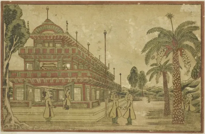 Framed Print : Newly Published Dutch Perspective View: The Tomb of King Mausolus in Asia, c. 1824  /  25