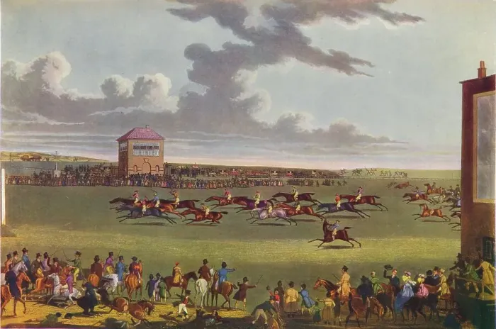 Framed Print : Newmarket Races, 1909. Artist: James Pollard Framed Print : Newmarket Races, 1909. Artist: James Pollard