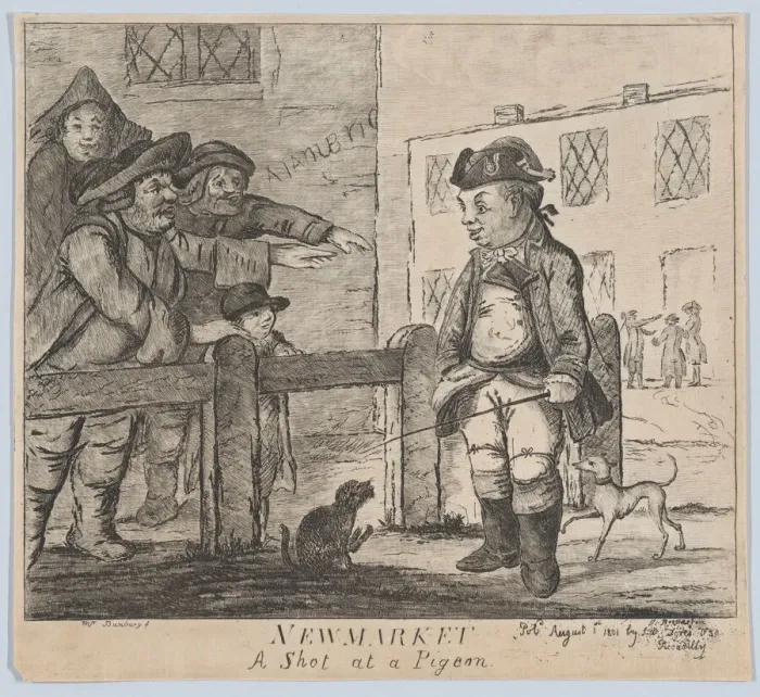Framed Print : Newmarket: A Shot at a Pigeon, August 1, 1801. Creator: James Bretherton