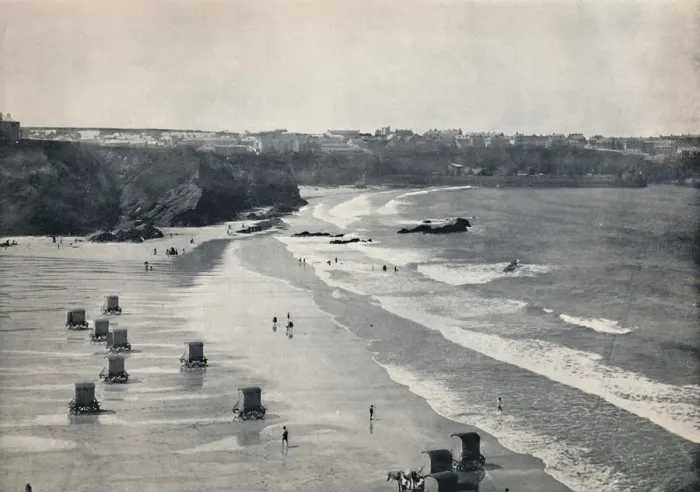 Framed Print : Newquay - A Quiet Bathing-Place, 1895 Framed Print : Newquay - A Quiet Bathing-Place, 1895