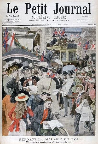 News of king Edwards VIIs illness in London, 1902