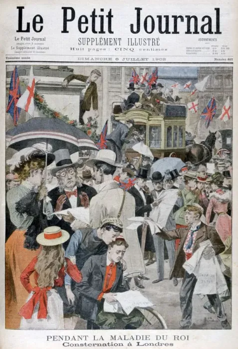 Framed Print : News of king Edwards VIIs illness in London, 1902 Framed Print : News of king Edwards VIIs illness in London, 1902
