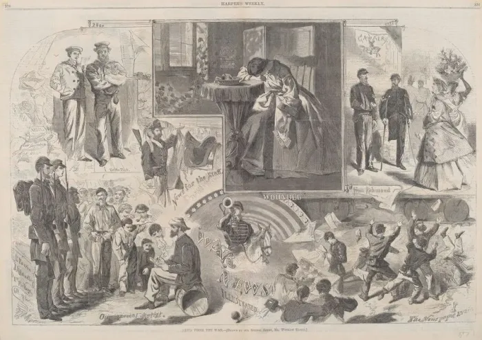 Framed Print : News from the War, published 1862. Creator: Winslow Homer Framed Print : News from the War, published 1862. Creator: Winslow Homer