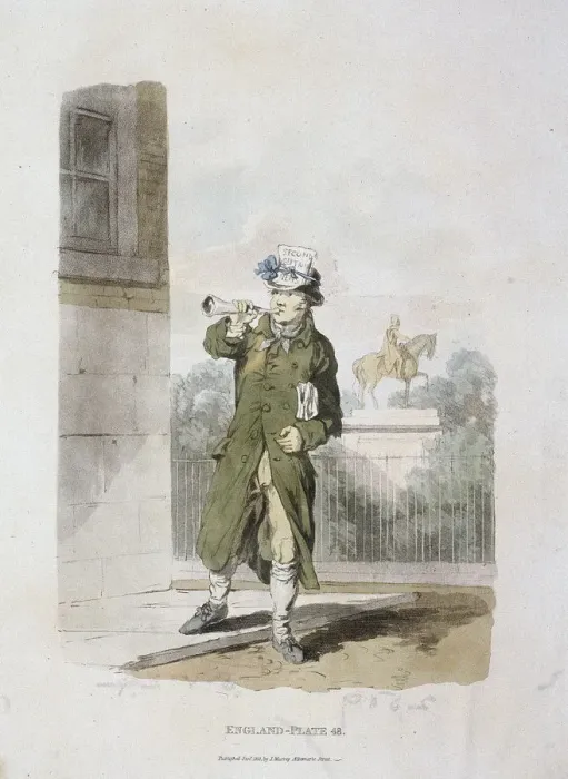 Framed Print : A newsman, Provincial Characters, 1813 Framed Print : A newsman, Provincial Characters, 1813