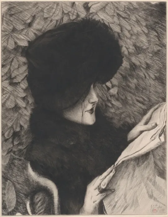 Framed Print : The Newspaper, 1883. Creator: James Tissot Framed Print : The Newspaper, 1883. Creator: James Tissot