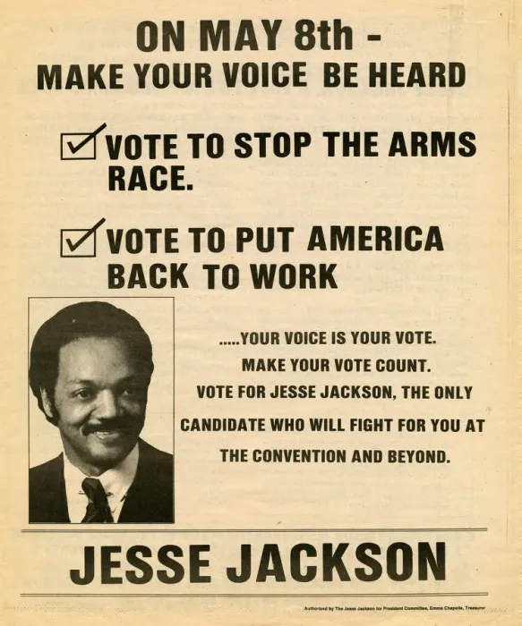 Framed Print : Newspaper insert for Jesse Jackson 1984 presidential campaign, 1984. Creator: Unknown Framed Print : Newspaper insert for Jesse Jackson 1984 presidential campaign, 1984. Creator: Unknown