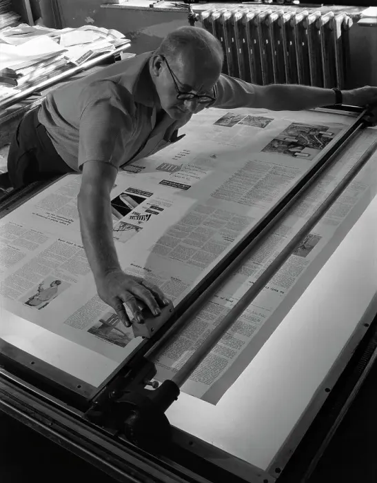 Framed Print : Newspaper printing, Mexborough, South Yorkshire, 1959. Artist: Michael Walters Framed Print : Newspaper printing, Mexborough, South Yorkshire, 1959. Artist: Michael Walters