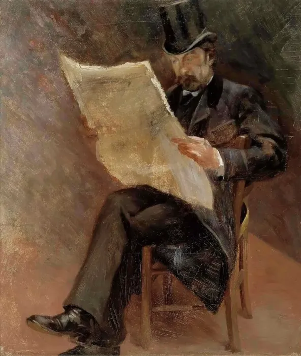 Framed Print : Newspaper reader (Björn Wasastjerna), 1889. Creator: Torsten Wasastjerna Framed Print : Newspaper reader (Björn Wasastjerna), 1889. Creator: Torsten Wasastjerna