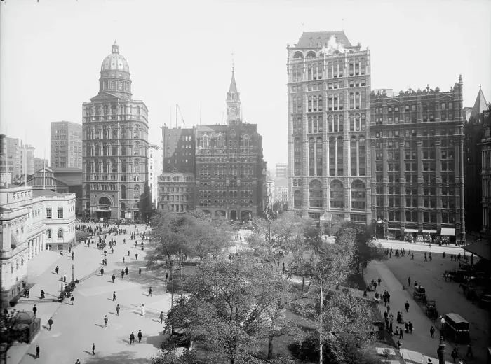 Framed Print : Newspaper Row, [Park Row], New York, c1905. Creator: Unknown
