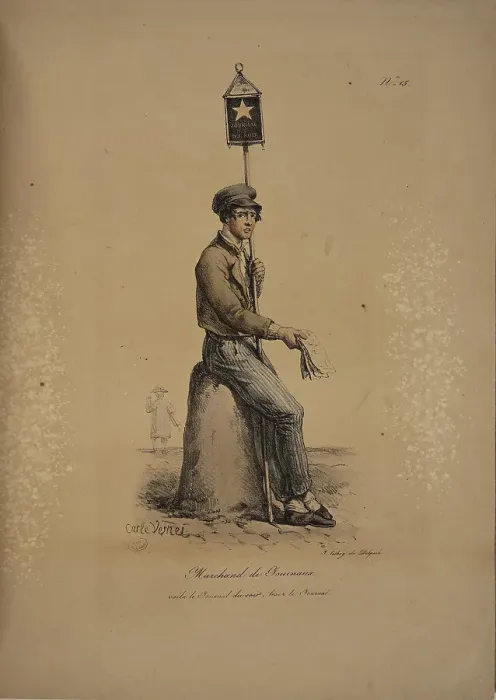 Framed Print : Newspaper seller. From the Series Cris de Paris (The Cries of Paris), 1815. Creator: Vernet, Carle (1758-1836). Newspaper seller. From the Series Cris de Paris (The Cries of Paris), 1815. Creator: Vernet, Carle (1758-1836) Framed Print : Newspaper seller. From the Series Cris de Paris (The Cries of Paris), 1815. Creator: Vernet, Carle (1758-1836). Newspaper seller. From the Series Cris de Paris (The Cries of Paris), 1815. Creator: Vernet, Carle (1758-1836)