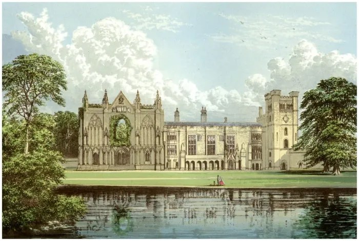 Framed Print : Newstead Abbey, Nottinghamshire, home of the Webb family, c1880 Framed Print : Newstead Abbey, Nottinghamshire, home of the Webb family, c1880
