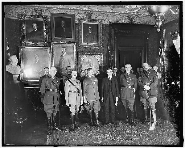 Newton D. Baker and Foreign Officers, between 1916 and 1920. Creator: Harris & Ewing. Newton D. Baker and Foreign Officers, between 1916 and 1920. Creator: Harris & Ewing