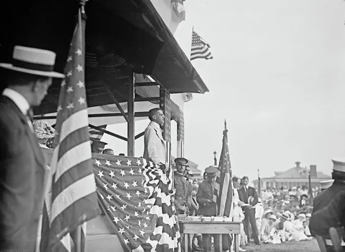 Framed Print : Newton Diehl Baker On Reviewing Stand, 1917 or 1918. Creator: Unknown Framed Print : Newton Diehl Baker On Reviewing Stand, 1917 or 1918. Creator: Unknown