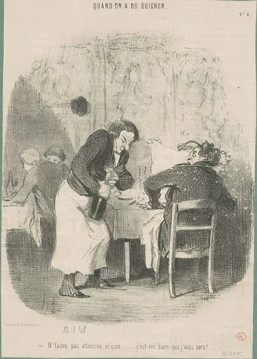 Framed Print : N'faites pas attention m'sieu... 19th century. Creator: Honore Daumier Framed Print : N'faites pas attention m'sieu... 19th century. Creator: Honore Daumier
