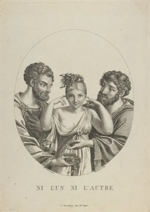 Framed Print : None of the two (Ni L Un, Ni L Autre), Early 19th cen Artist: Fleischmann, Friedrich (1791-1834) Framed Print : None of the two (Ni L Un, Ni L Autre), Early 19th cen Artist: Fleischmann, Friedrich (1791-1834)