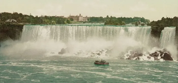 Framed Print : Niagara, the American Falls, ca 1900. Creator: Unknown Framed Print : Niagara, the American Falls, ca 1900. Creator: Unknown