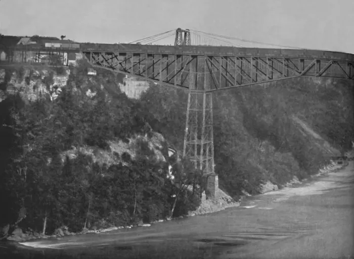 Framed Print : The Niagara Cantaliver Bridge, 19th century Framed Print : The Niagara Cantaliver Bridge, 19th century