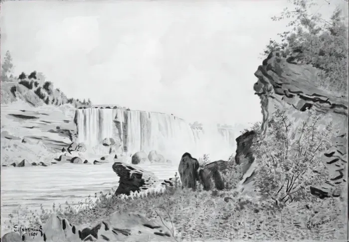 Framed Print : Niagara Falls, 1891. Creator: Louis Michel Eilshemius Framed Print : Niagara Falls, 1891. Creator: Louis Michel Eilshemius