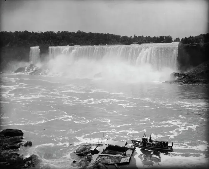 Framed Print : Niagara Falls and the Maid of the Mist, between 1890 and 1910. Creator: Unknown Framed Print : Niagara Falls and the Maid of the Mist, between 1890 and 1910. Creator: Unknown