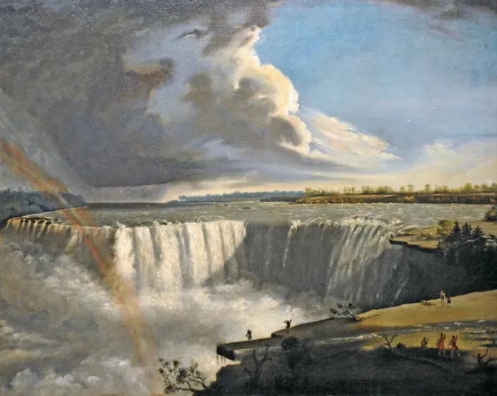 Framed Print : Niagara Falls from Table Rock, 1835. Artist: Morse, Samuel Finley Breese (1791-1872) Framed Print : Niagara Falls from Table Rock, 1835. Artist: Morse, Samuel Finley Breese (1791-1872)
