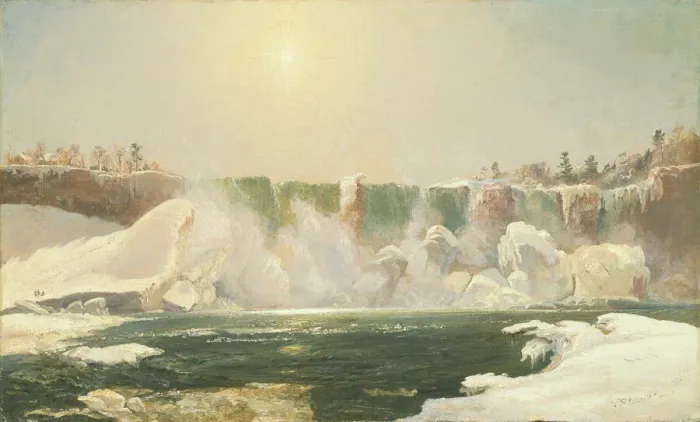 Framed Print : Niagara Falls in Winter, 1868. Creator: Jasper Francis Cropsey Framed Print : Niagara Falls in Winter, 1868. Creator: Jasper Francis Cropsey