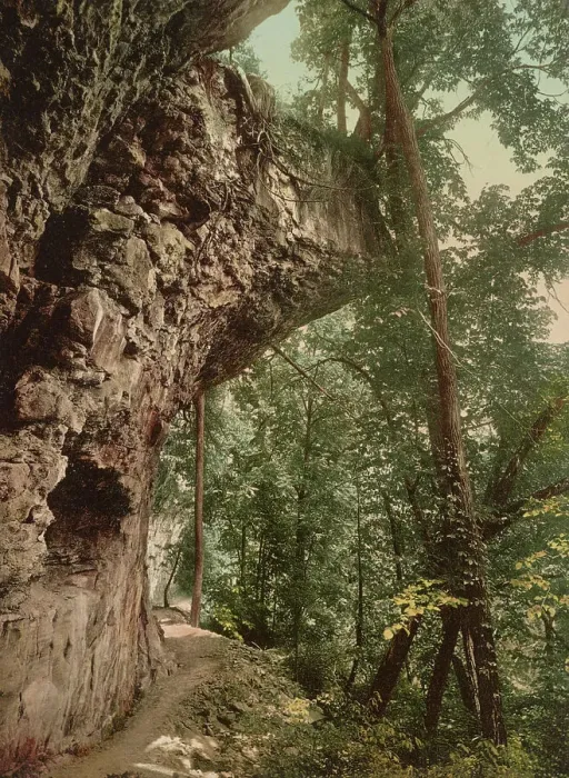 Framed Print : Niagara, footpath in Niagara Glen, c1898. Creator: Unknown Framed Print : Niagara, footpath in Niagara Glen, c1898. Creator: Unknown