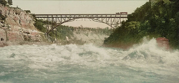 Niagara, river and cantilever bridge, ca 1900. Creator: Unknown