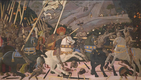 Niccolo Mauruzi da Tolentino at the Battle of San Romano, c. 1440. Artist: Uccello, Paolo (1397-1475)