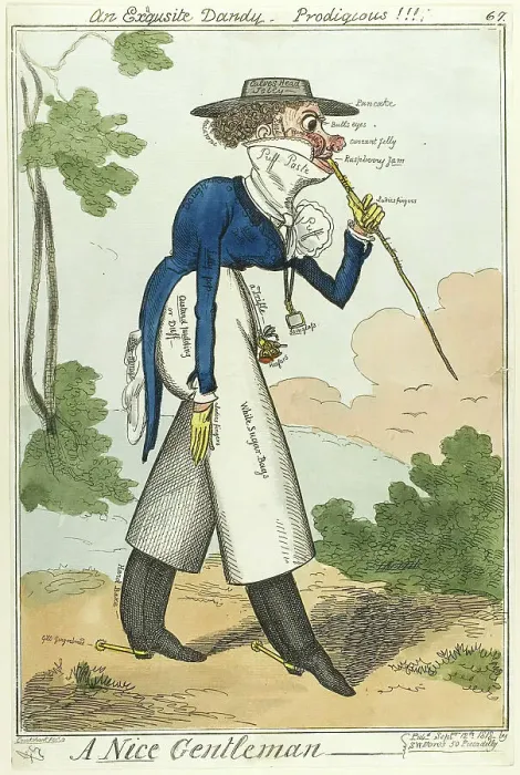Framed Print : A Nice Gentleman, published September 12, 1818. Creator: Isaac Robert Cruikshank Framed Print : A Nice Gentleman, published September 12, 1818. Creator: Isaac Robert Cruikshank