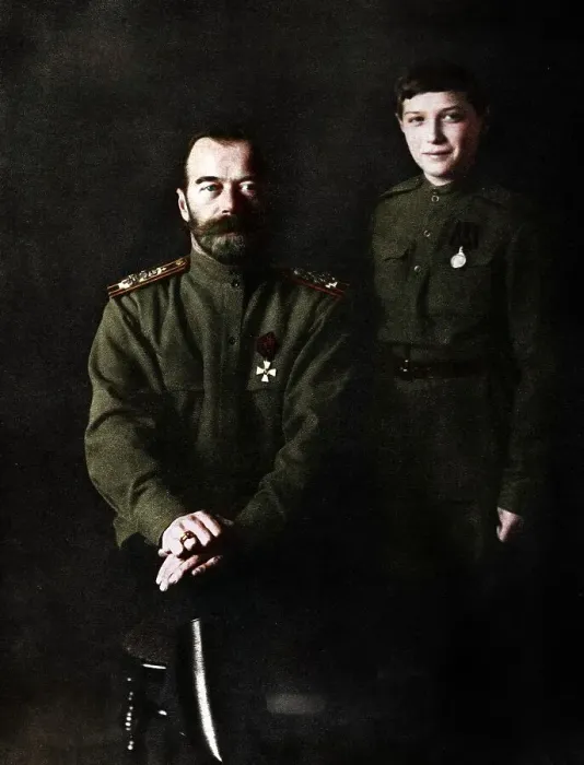 Framed Print : Nicholas II, Tsar of Russia and his son, Alexei, in military uniform, 1915 Framed Print : Nicholas II, Tsar of Russia and his son, Alexei, in military uniform, 1915