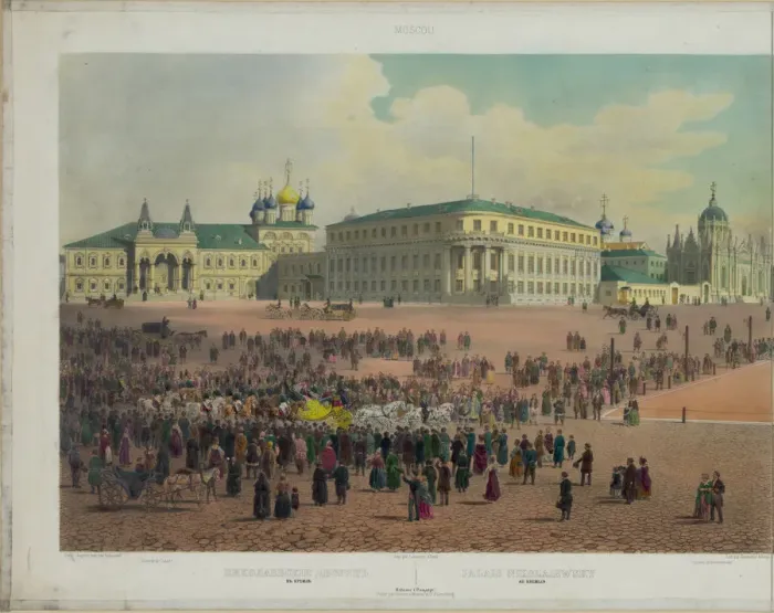 Framed Print : Nicholas Palace in the Moscow Kremlin (from a panoramic view of Moscow in 10 parts), ca 1848. Artist: Benoist, Philippe (1813-after 1879) Framed Print : Nicholas Palace in the Moscow Kremlin (from a panoramic view of Moscow in 10 parts), ca 1848. Artist: Benoist, Philippe (1813-after 1879)