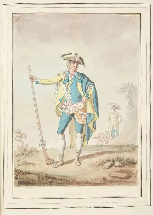 Framed Print : Nicholetto Naples, leaf from A Collection of Dresses by David Allan Mostly from Nature, 1776 Framed Print : Nicholetto Naples, leaf from A Collection of Dresses by David Allan Mostly from Nature, 1776