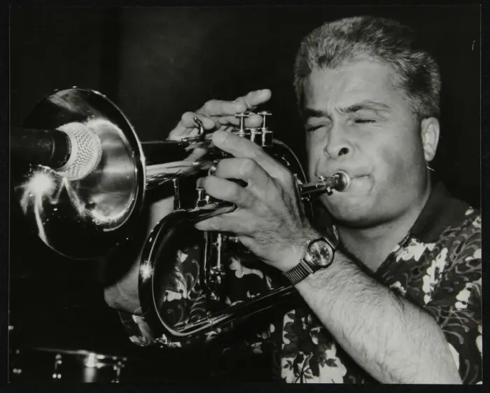 Framed Print : Nick Hill playing the flugelhorn at The Fairway, Welwyn Garden City, Hertfordshire, 1991 Framed Print : Nick Hill playing the flugelhorn at The Fairway, Welwyn Garden City, Hertfordshire, 1991