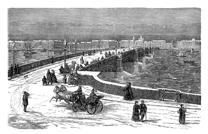 Framed Print : The Nicolai Bridge across the River Neva, St Petersburg, Russia, c1888 Framed Print : The Nicolai Bridge across the River Neva, St Petersburg, Russia, c1888