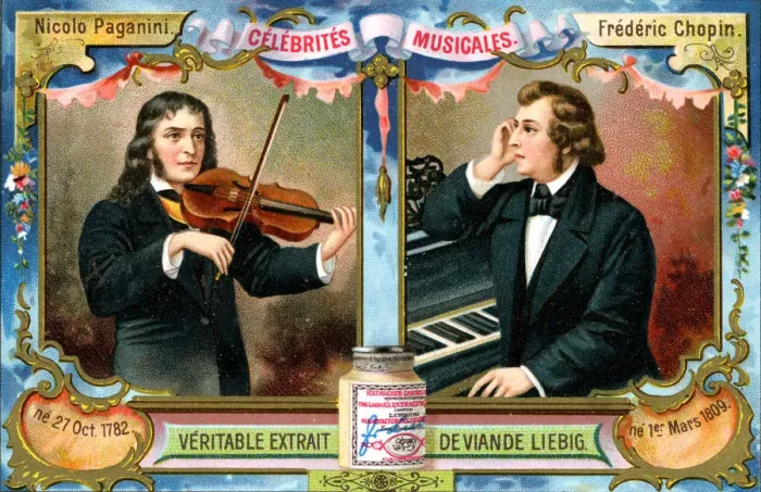 Framed Print : Nicolo Paganini and Frederic Chopin, c1900 Framed Print : Nicolo Paganini and Frederic Chopin, c1900