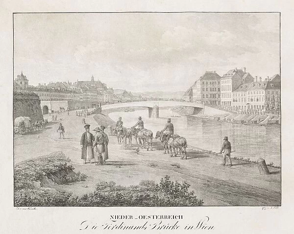 Nieder-oesterreich, Die Ferdinand Brucke in Wien. Creator: Jakob Alt (Austrian, 1789-1872)