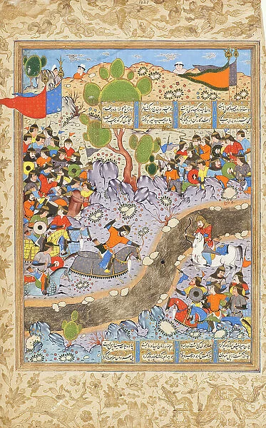 The Night Attack of Bahram Chubina on the Army of Khusraw Parvis (image 1 of 8), c1560. Creator: Unknown