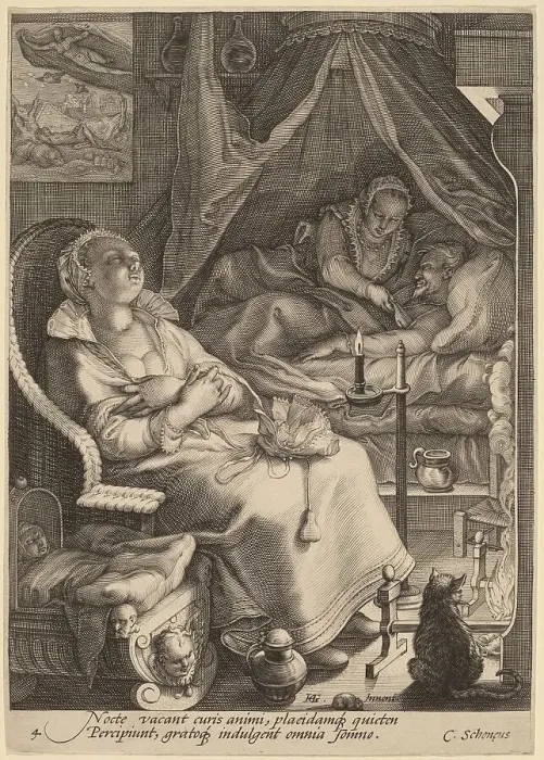 Framed Print : Night, c.1595-1598. Creator: Jan Saenredam Framed Print : Night, c.1595-1598. Creator: Jan Saenredam