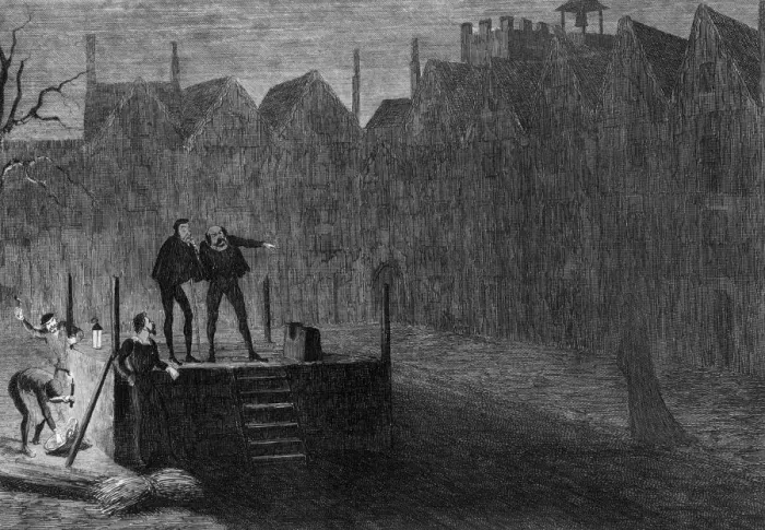 Framed Print : The night before the execution, 1554 (1840). Artist: George Cruikshank